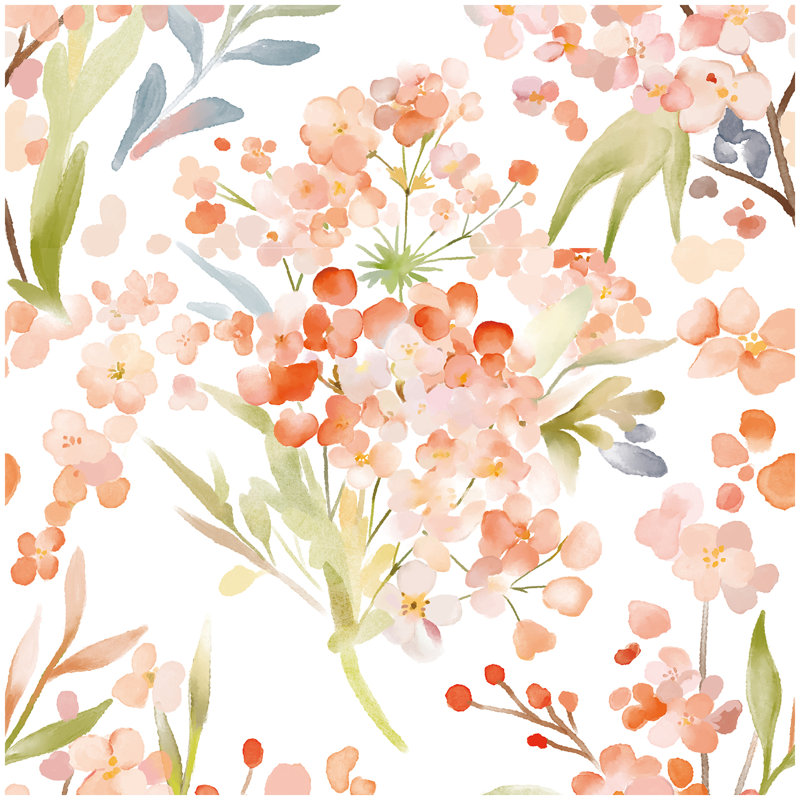 Papier peint floral rose pour la chambre à coucher