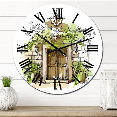 Ancienne horloge murale rétro «Old Europe View»