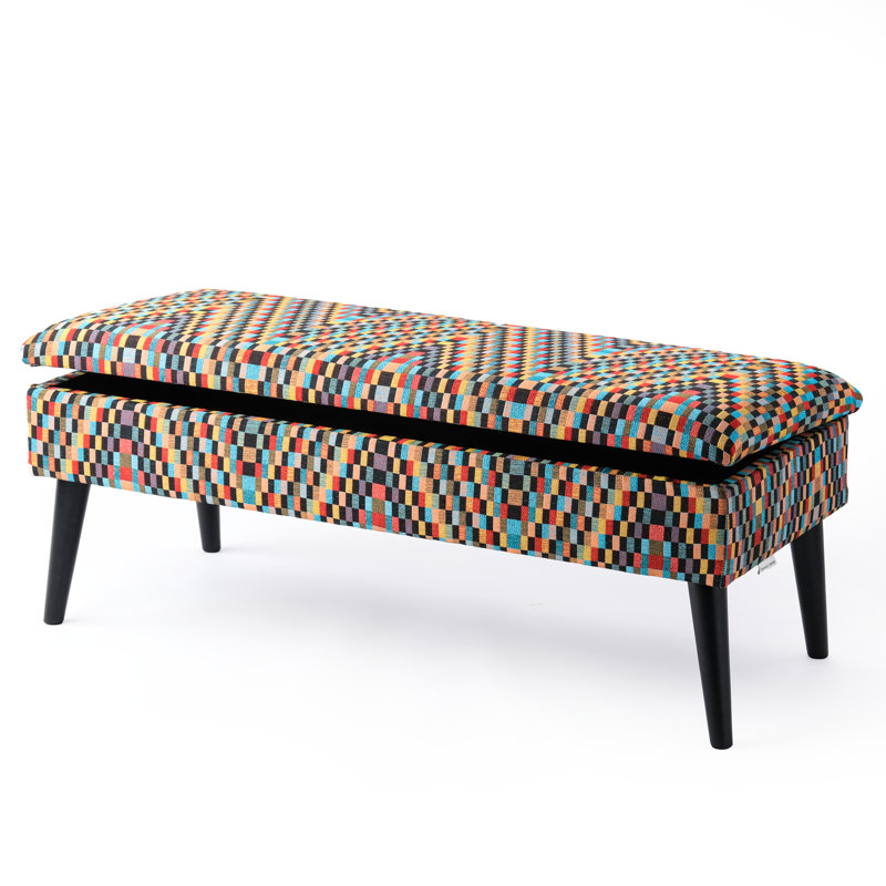 Polyester Upholstered Storage Bench, 44cm H x 160cm W x 30cm D