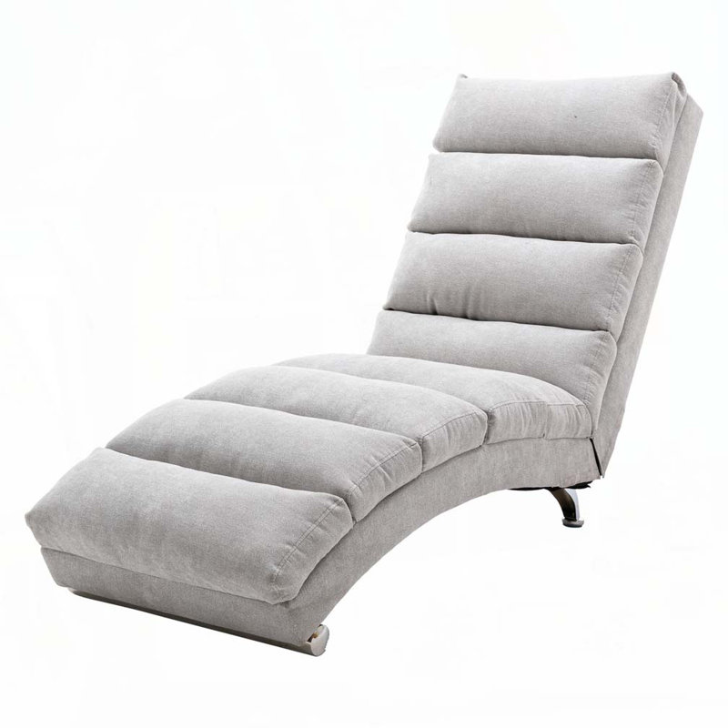 Chaise longue rembourrée Laquasia, Lin gris