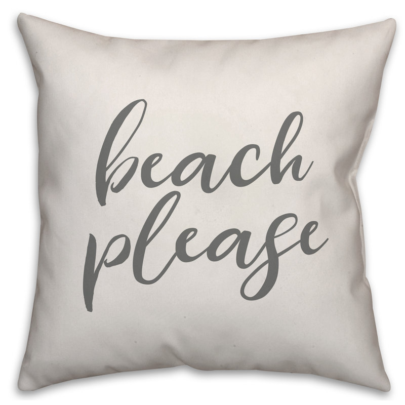 Coussin intérieur / extérieur Beach, H 20 po x l 20 po, Blanc / Gris foncé