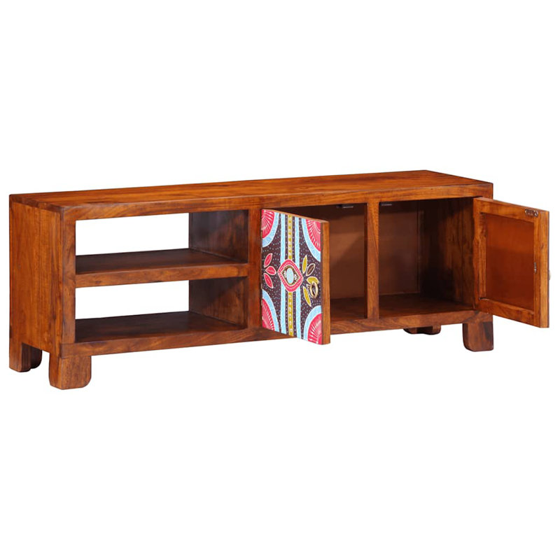 Meuble télé vidaXL Acacia massif multicolore, bois d'ingénierie moyen