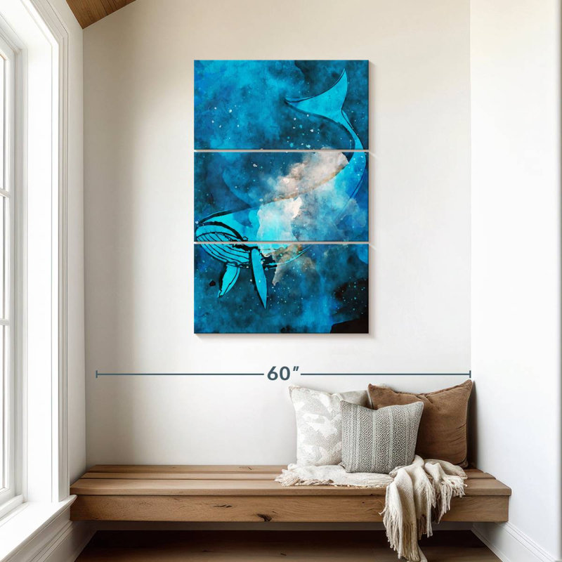 Ronce de baleine en bleu, H 45 po x l 28 po