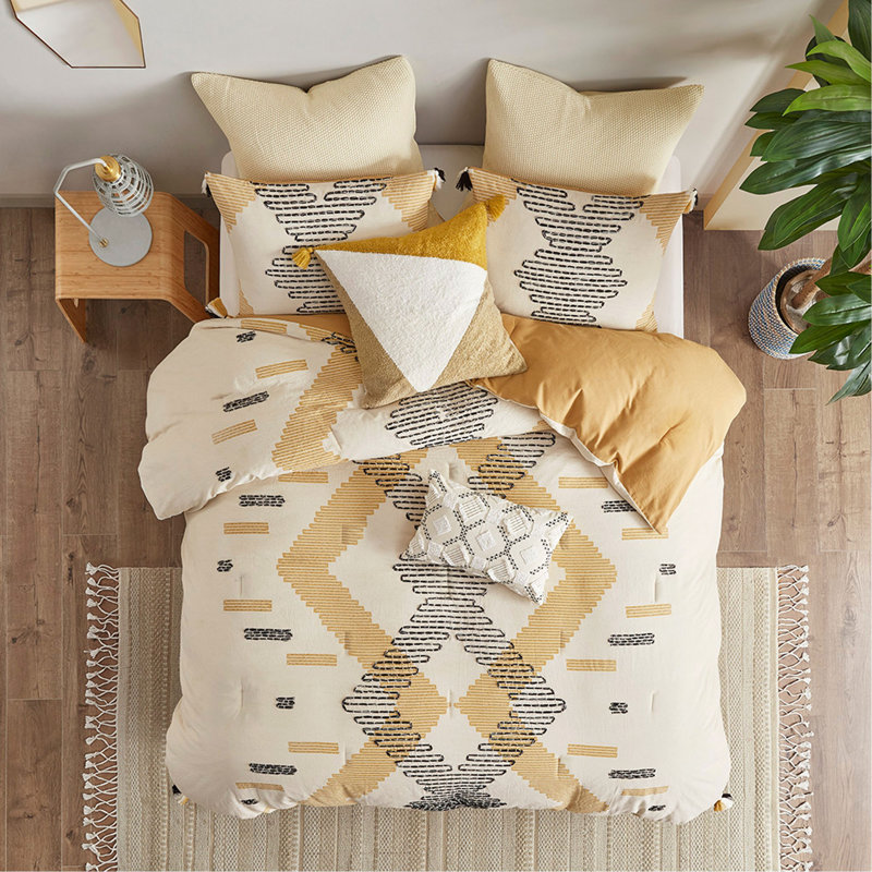 Ensemble d'édredon en coton pour lit double / grand 3 pièces