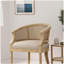 Chaise décorative en bois d'hévéa beige naturel