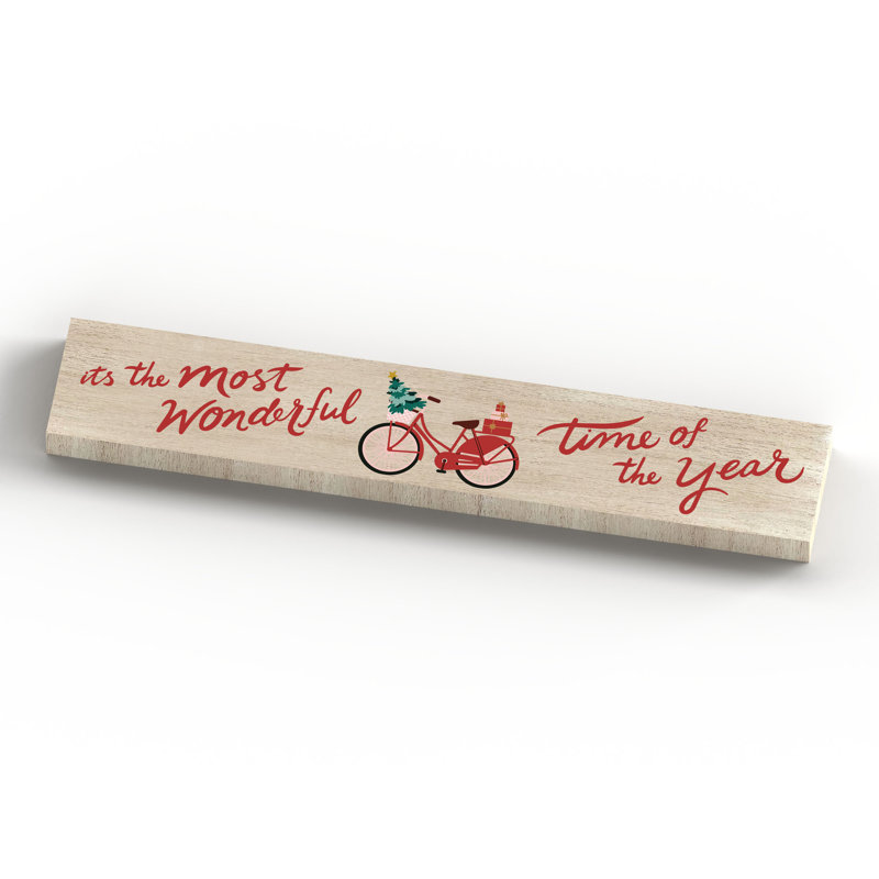 Waretown Wonderful  Festive Bicycle Christmas Wooden Memento Letter Block