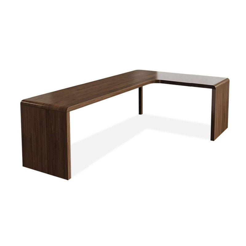 Bureau d'écriture en L en bois massif brun noisette, H 29,53 po x l 78,74 po x P 47,24 po, Retour à droite