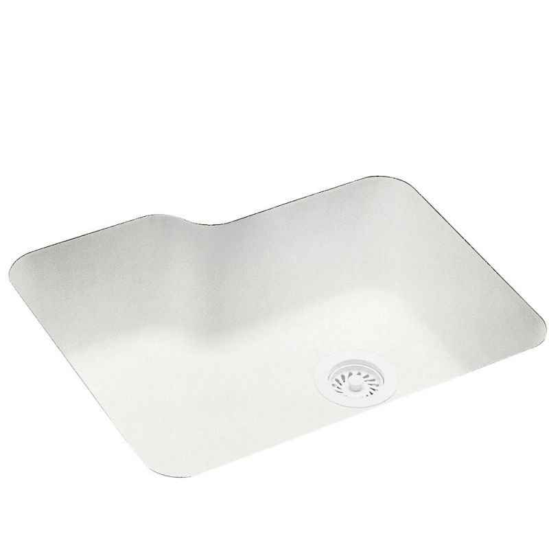 25'' L Single Bowl Solid Surface Kitchen Sink, Tahiti Ivory