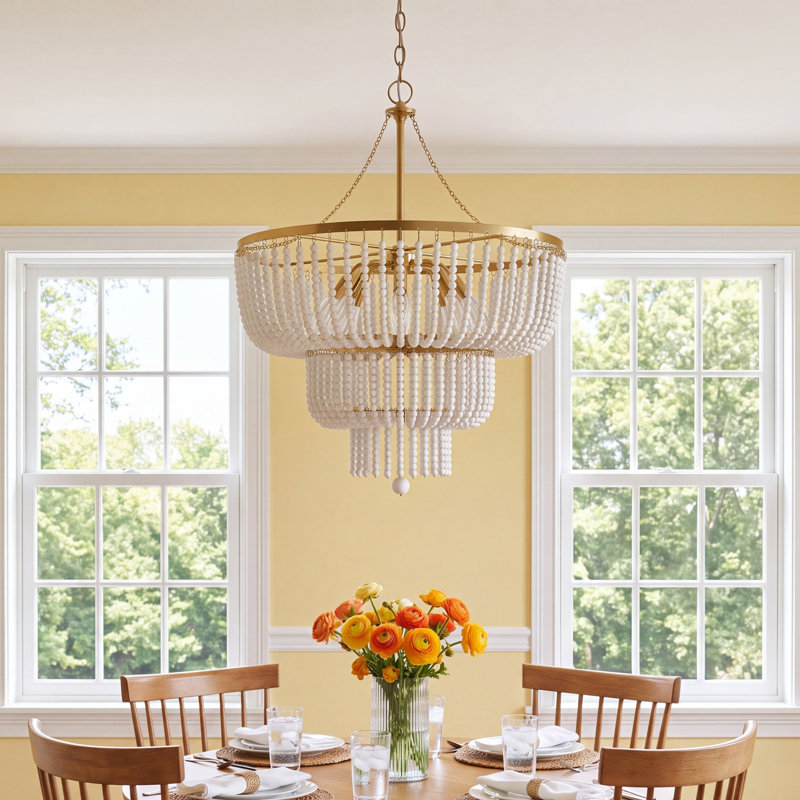 Reeves 6-Light Chandelier, Satin Brass