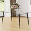 Table rectangulaire moderne en verre pour 4-6 - trempé avec pieds en métal noir, bureau, cuisine, salle à manger et salon