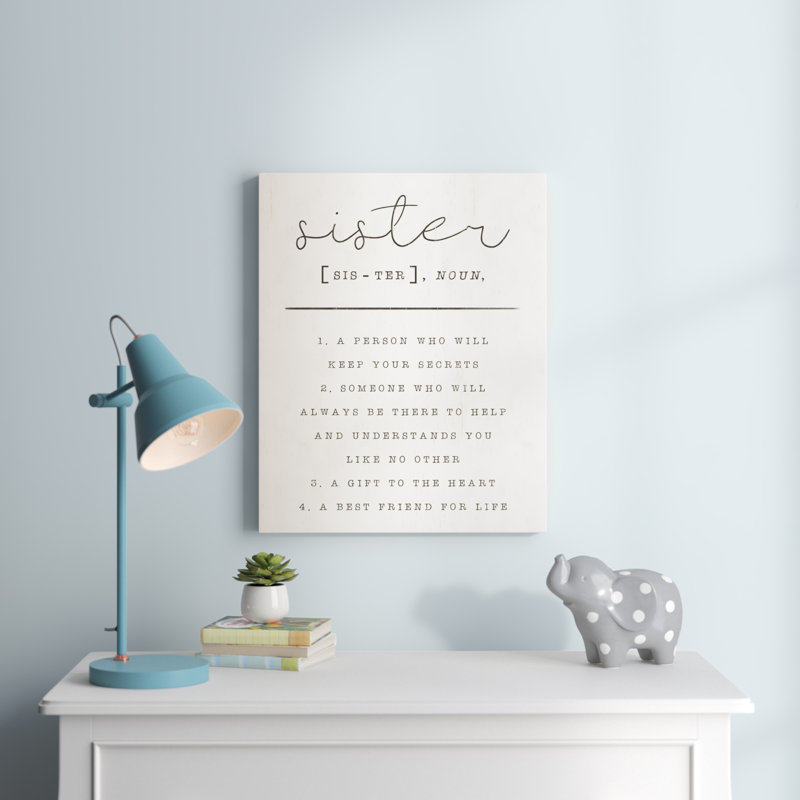 Art sur toile Bulle Sweet Sister, H 20 po x l 16 po x P 1,25 po