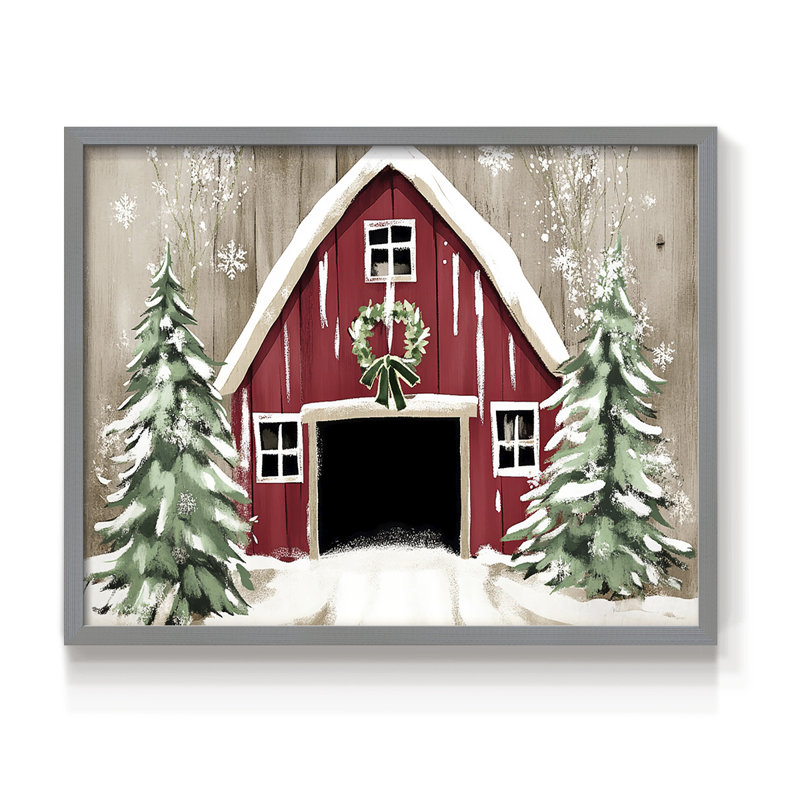 Art de Noël - DCC III - Reproduction encadrée - Restickable, H 16 po x l 20 po, Gris