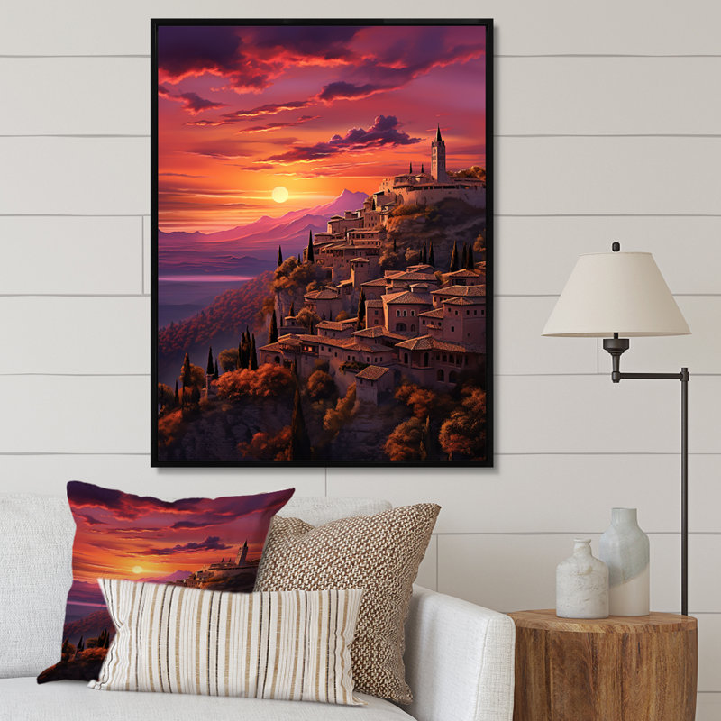 Espagne, art mural sur toile, coucher de soleil andalou, reproduction de voyage - Espagne, coucher de soleil andalou