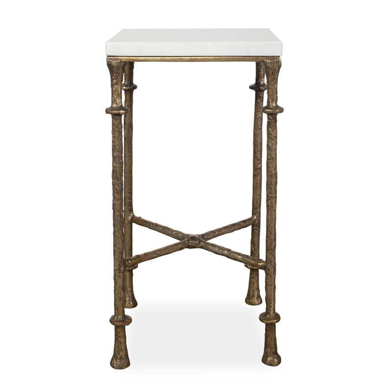  Penelope White Marble Accent Table