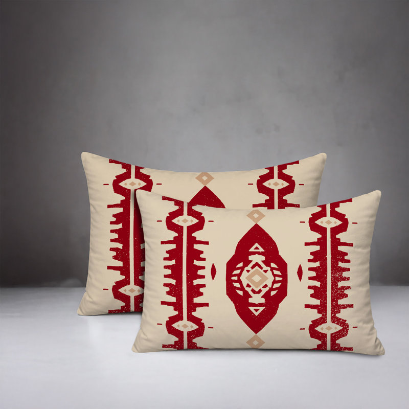 Oreiller réversible intérieur / extérieur Malia, 25 x 18, Rouge