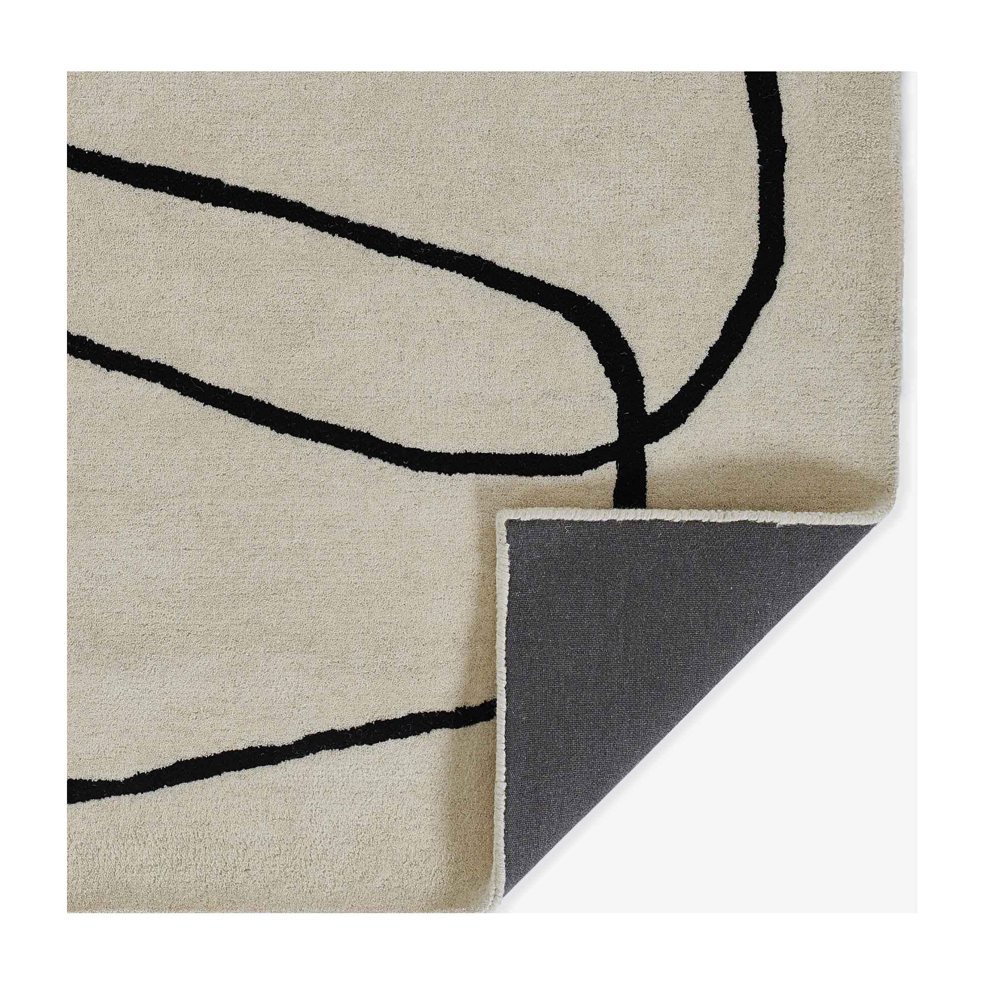 Whistler Hand Tufted Wool Ivory/Black Rug, Runner 2'6" x 8'