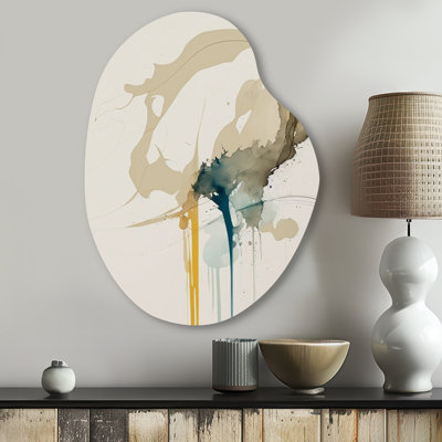 Burton - Abstract Liquid Ink Pear Shape Assymterical Metal Wall Art