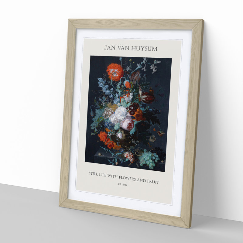 Still Life With Flowers Vol.1 by Jan Van Huysum Framed Print, Oak Framed, 36cm H x 27cm W x 2cm D