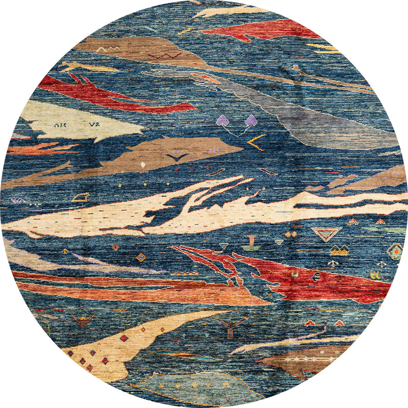 Mubarik Abstract Indoor Rug, Round 8'