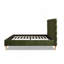 Lit plateforme très grand Stockholm, velours performance vert olive Stockholm