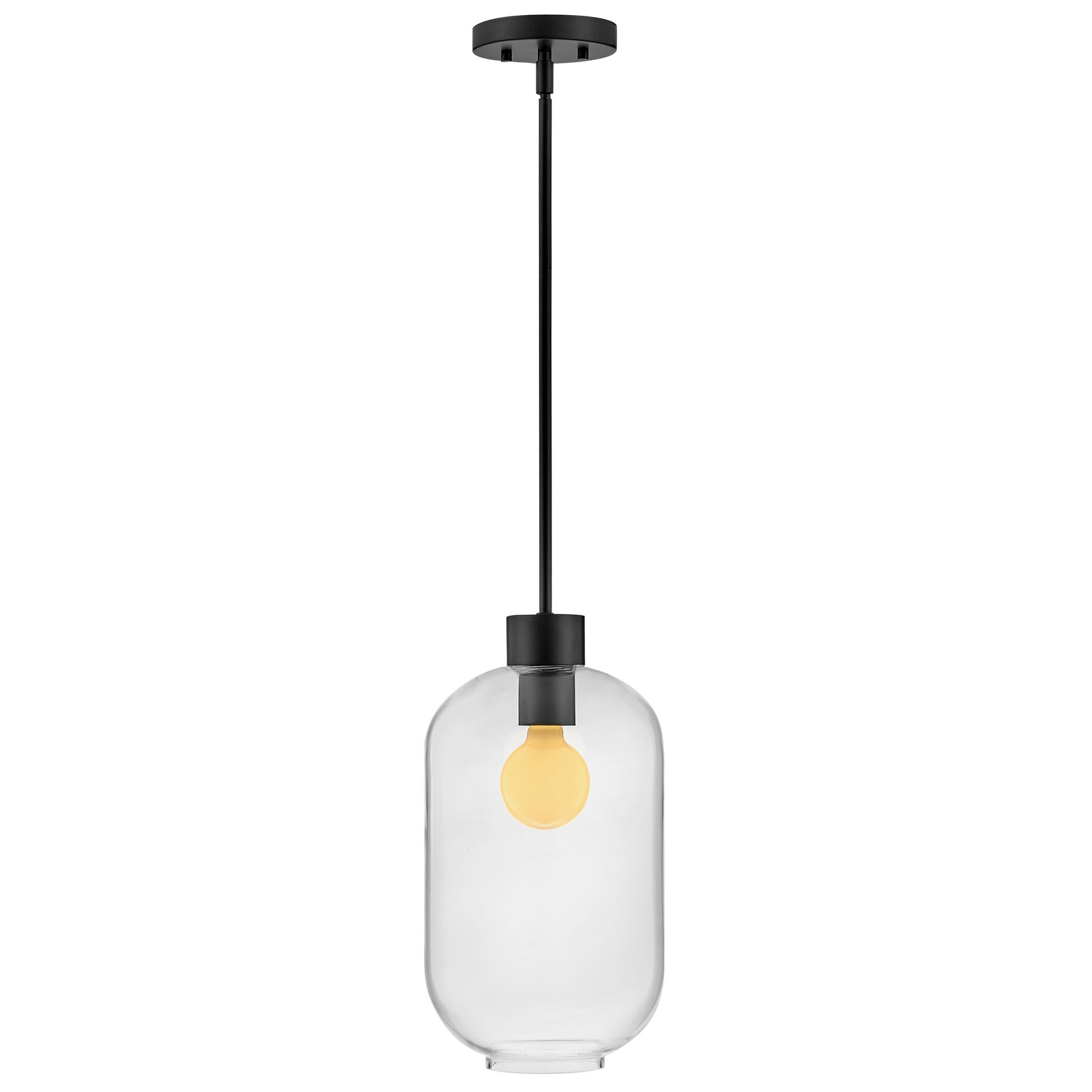 Carlene Single Light Glass Pendant, Black