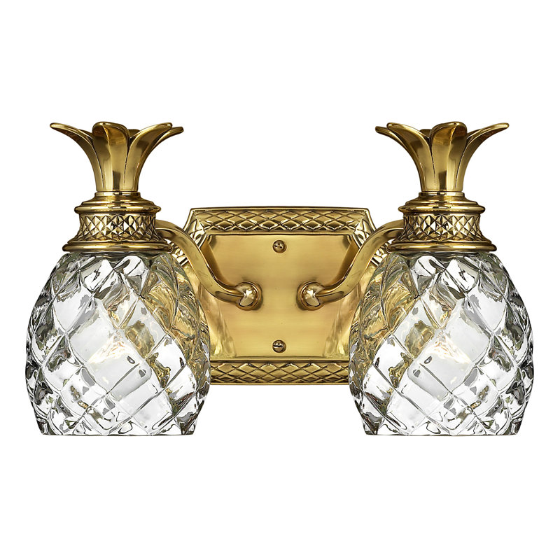 Plantation 2 Light Wall Sconce, Burnished Brass