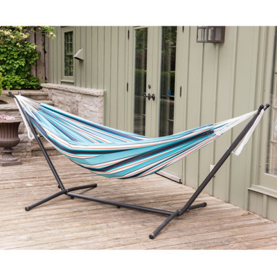 Vivere Northey Double Classic Sunbrella Hammock with Stand and Carry Bag