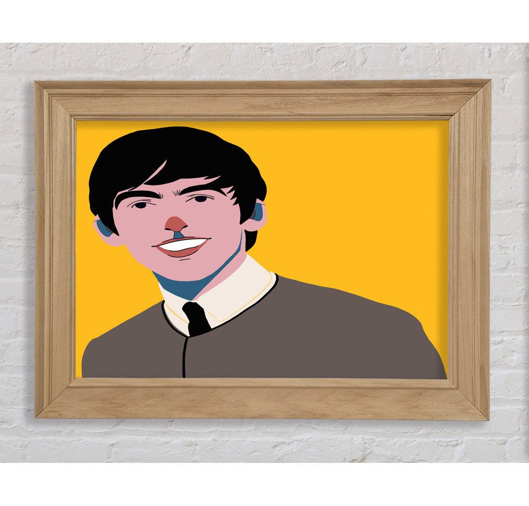 The Beatles On Yellow - Einzelne Bilderrahmen Kunstdrucke