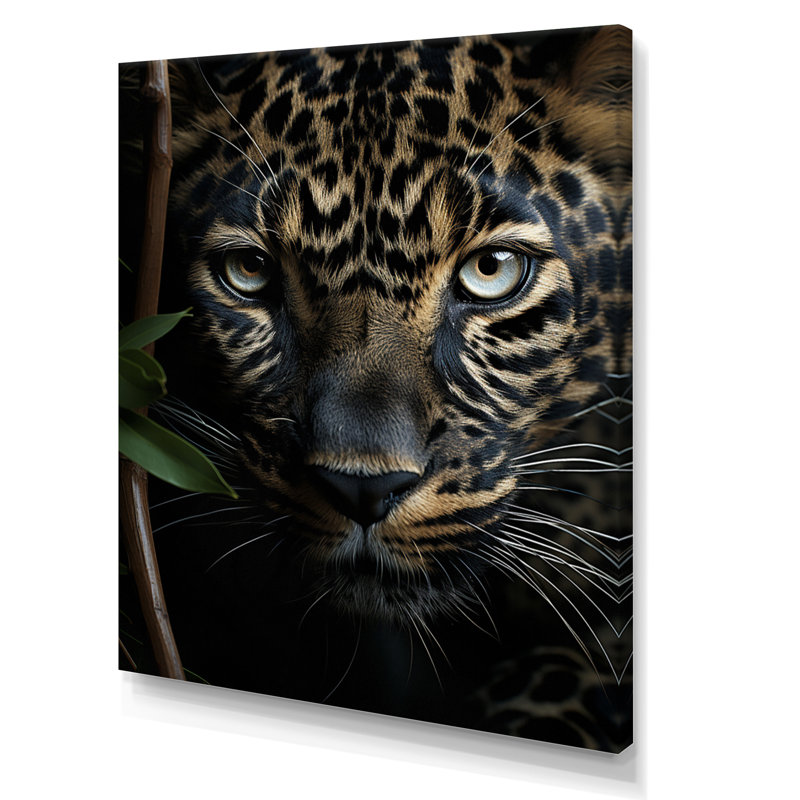 «Knoa Cheetah Portrait Silent Stalk I», art mural sur toile léopard, H 44 po x l 34 po, Toile tendue