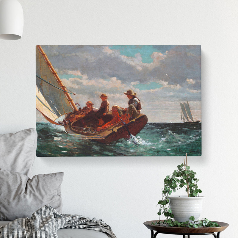 A Fair Wind by Winslow Homer - Wrapped Canvas Painting, 50cm H x 76cm W x 3cm D