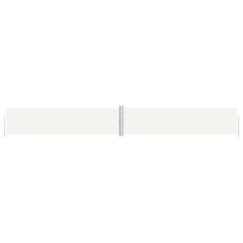 Paravent rétractable avec auvent pliant, Crème, crème, H 63 po x l 472,4 po