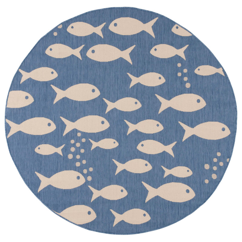 Torquay Performance Indoor/Outdoor Area Rug, Round 6'7"