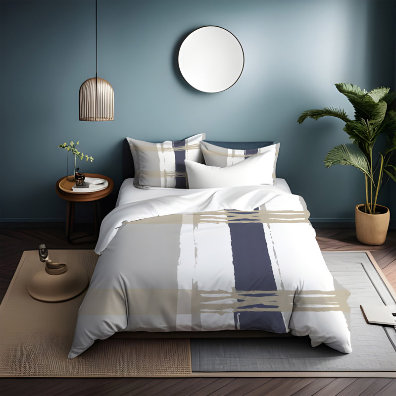 Polyester Abstract Duvet Cover, Twin Duvet Cover + 1 Queen Sham
