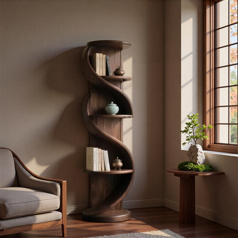 Sturdy Ash Wood Storage Bookcase