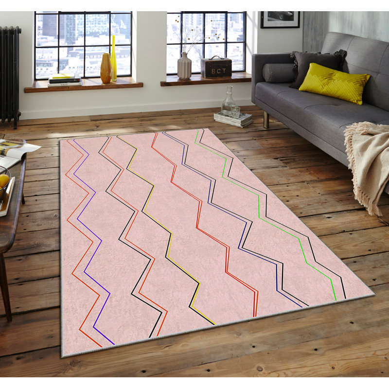 Luxurious Non-Slip Area Rug, 4.0 x 5.9 Feet, 100% Polyester, 740g/m² | Velvet Fabric with Digital Print | Easy-Clean Laminated Sponge Underside, Machine Washable | Perfect for Living Room, Bedroom & Home Decor