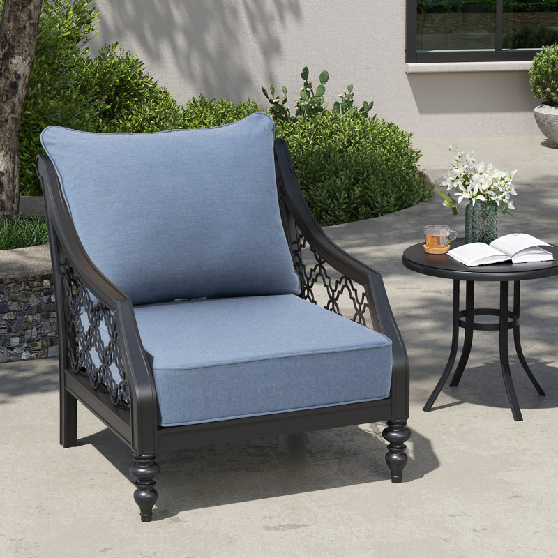Sunbrella Patio Seat Cushion Set, Blue, 1