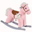 Cheval à bascule en peluche pour enfants avec ours en peluche, corps en peluche douce et sons réalistes pour s'amuser et développer son éveil, rose-136361407