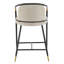 26" H Upholstered Counter Stool with Metal Frame (Set of 2)-Almond