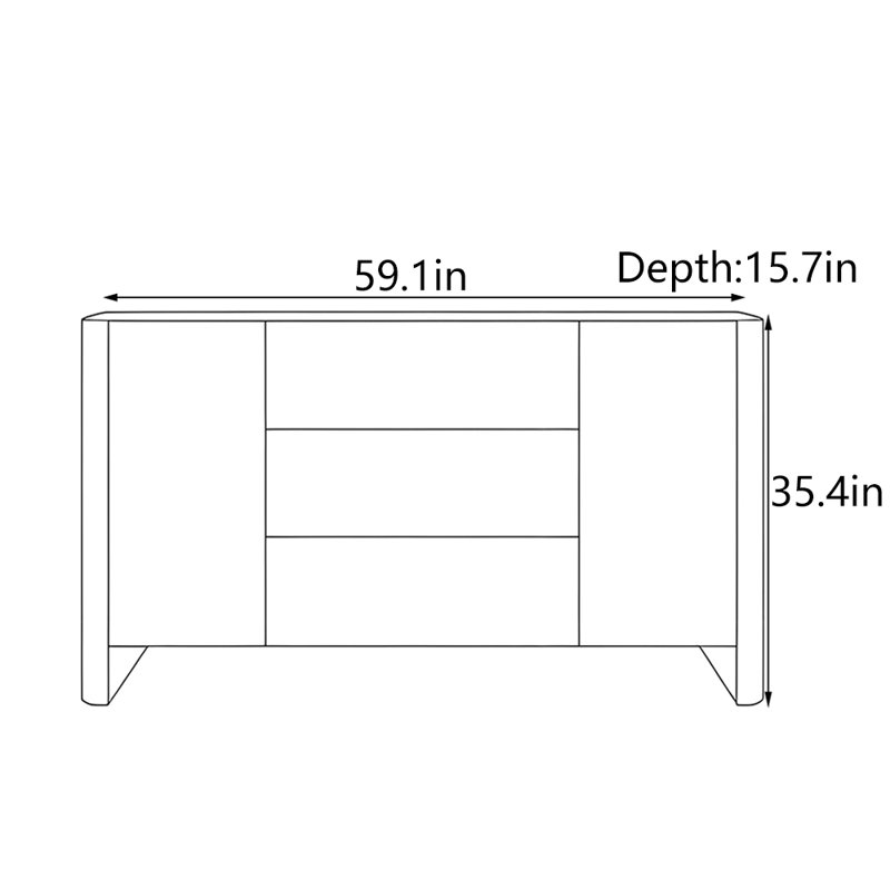 Modern Luxury Style Entryway Cabinet, H 35,4 po x l 59,1 po x P 15,7 po, Doré