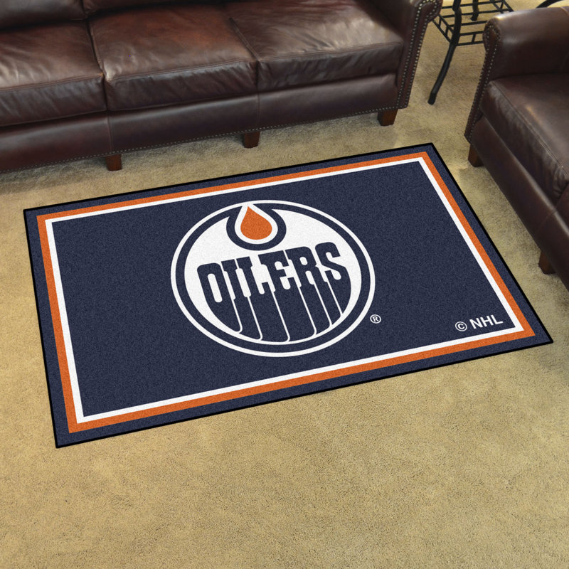 Tapis de porte antidérapant intérieur NHL, Rectangle 3'8" x 5'11", Edmonton Oilers