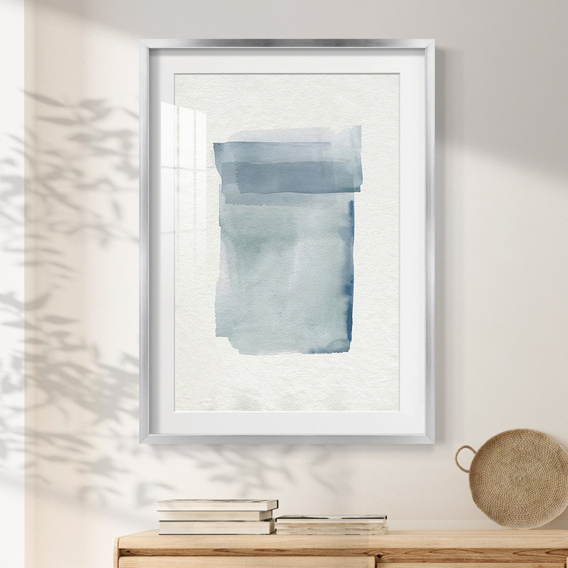 Lentille aquarelle I - impression encadrée, H 28,5 po x l 20,5 po, Argent argent