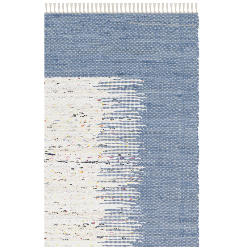 Tapis abstrait en coton tissé à la main Aitken, Tapis de couloir 2 pi 3 po x 9 pi