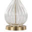 Lampe de table contemporaine en verre craquelé transparent 27 "Jenny, métal doré et lin blanc de la galerie Grandview - ensemble de 2-1950501555