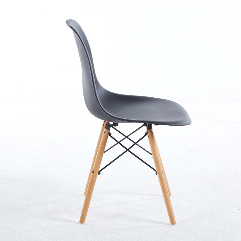 Chaise de salle à manger avec siège en plastique, Gris
