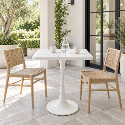 Table de salle à manger 23,6 "Tulip avec base en métal