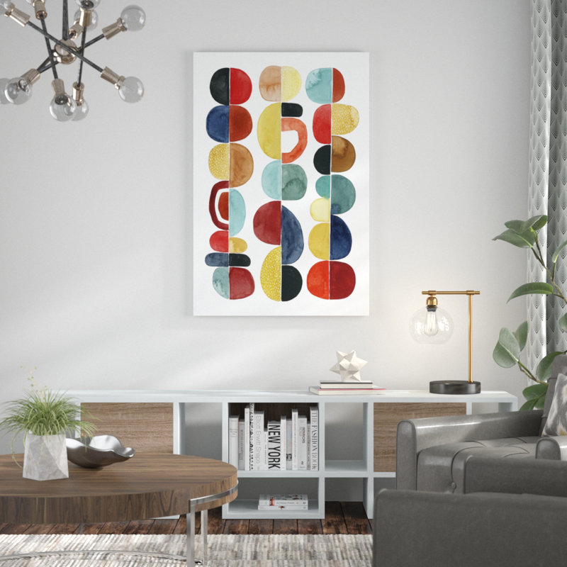 «Midcentury Sunrise II», peinture sur toile, H 48 po x l 32 po