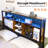 Queen Floating Bed Frame With Charging Station, LED Bed Frame With Storage Headboard-1347794409