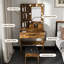 Table de coiffeuse avec miroir et lumières à DEL réglables, prise de courant, support pour séchoir à cheveux et tabouret - coiffeuse compacte pour petites chambres-1146039885
