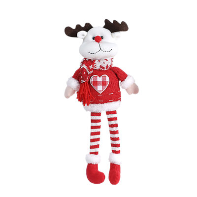Poupée de Noël tricotée à longues pattes de rideau