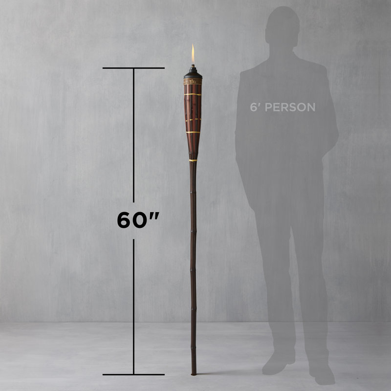 TIKI® Brand Easy Pour 4-Pack 60 Inch TIKI Torch Bamboo Brown